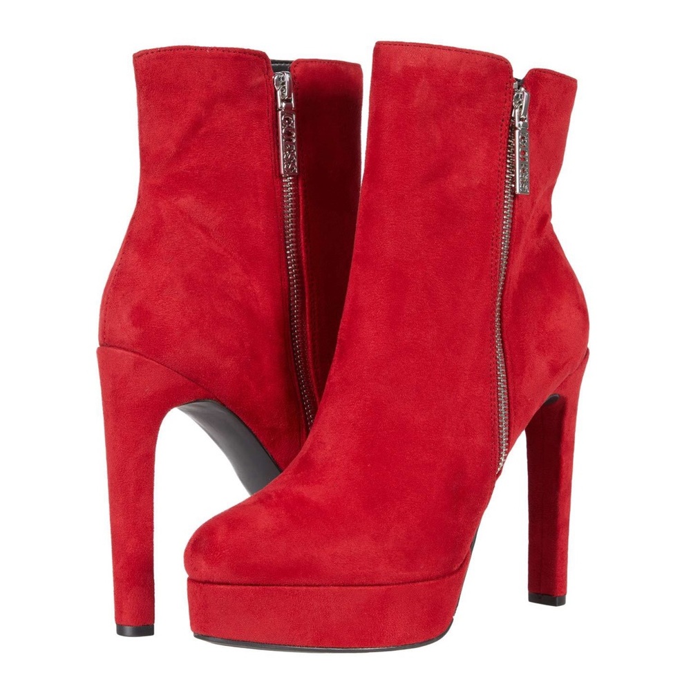 Guess Dark Red Dejah Booties Boots Heels